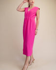 The Paris Edition Midi Dress-Hot Pink
