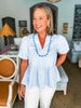 Pure Perfection Puff Sleeve Top-Light Blue