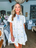 Fruit Basket Embroidered Mini Dress- Lemon