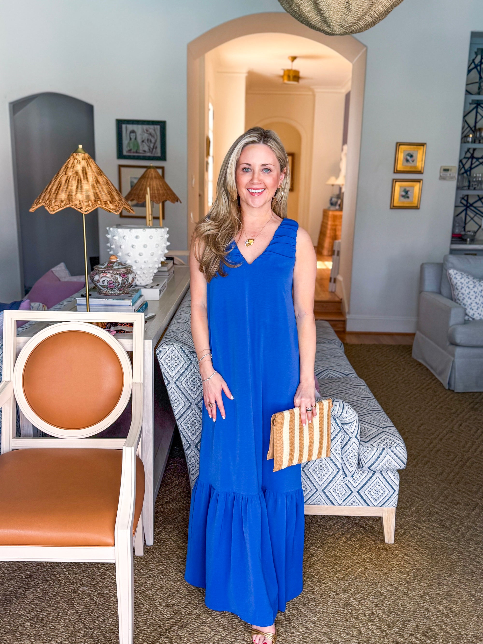 Blue Waves Maxi Dress