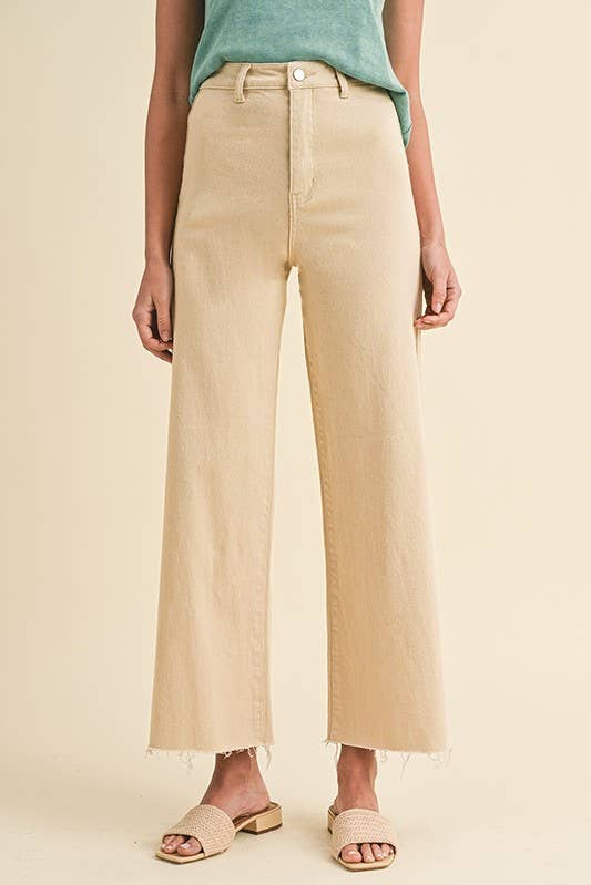 Easy Does It Cropped Jeans-Almond Milk
