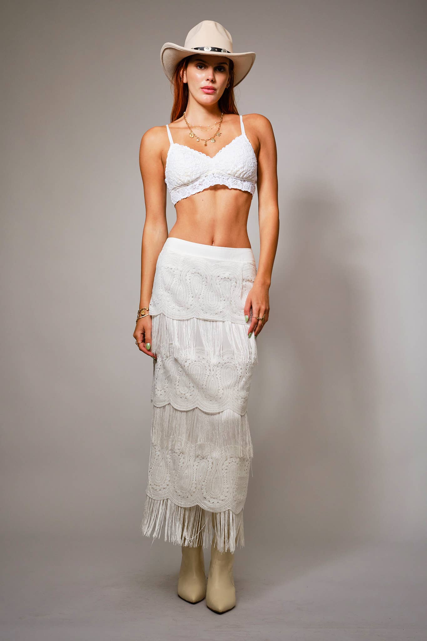 Saltair Fringe Midi Skirt