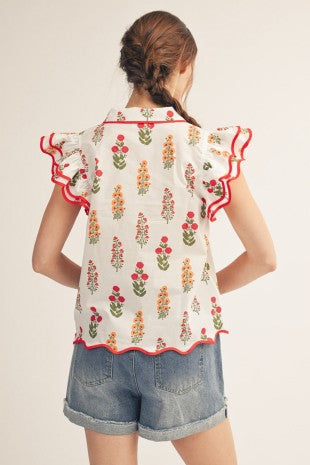 Angel Meadow Scallop Top