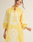 Isla Floral Baroque Dress-Yellow