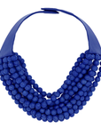 Chunky Beaded Necklace- Royal Blue