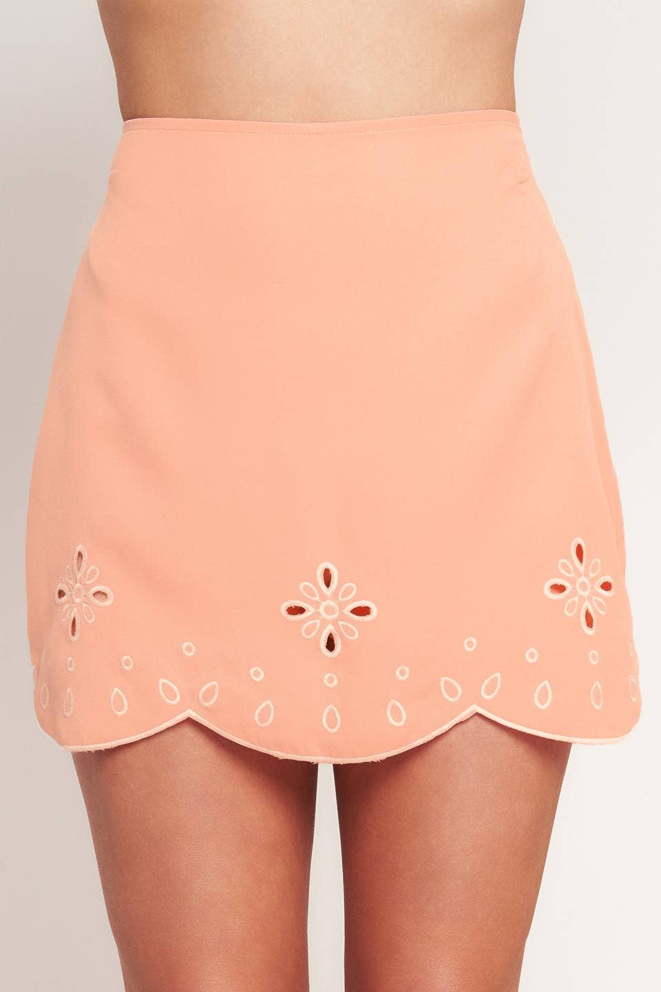 Cancun Bound Eyelet Mini Skirt