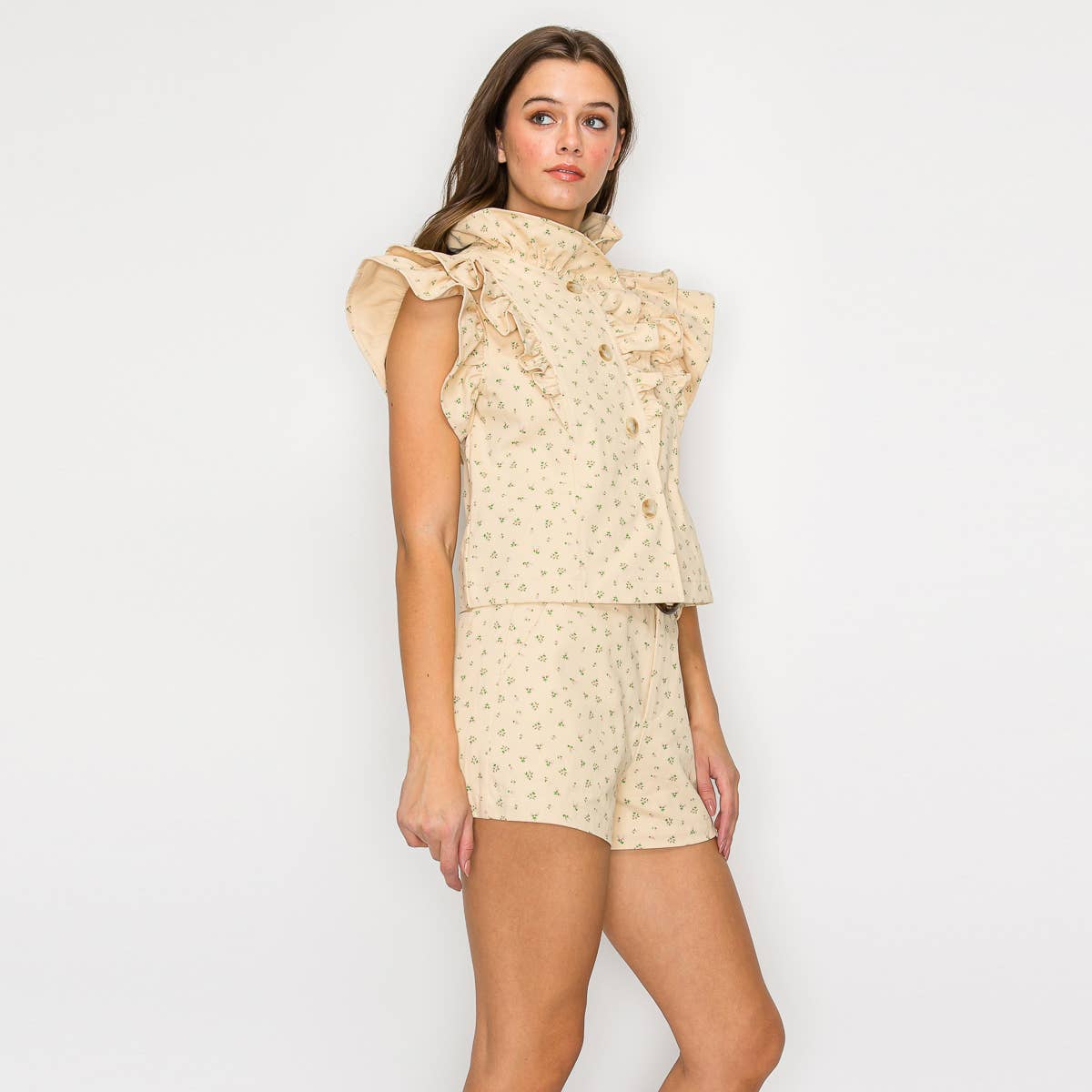 Little Wild Flower Ruffle Vest