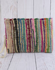 Rainbow Metallic Stripe Clutch Bag