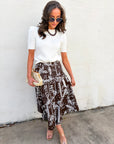 Rope Me In Midi Skirt-Brown