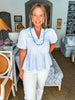 Pure Perfection Puff Sleeve Top-Light Blue