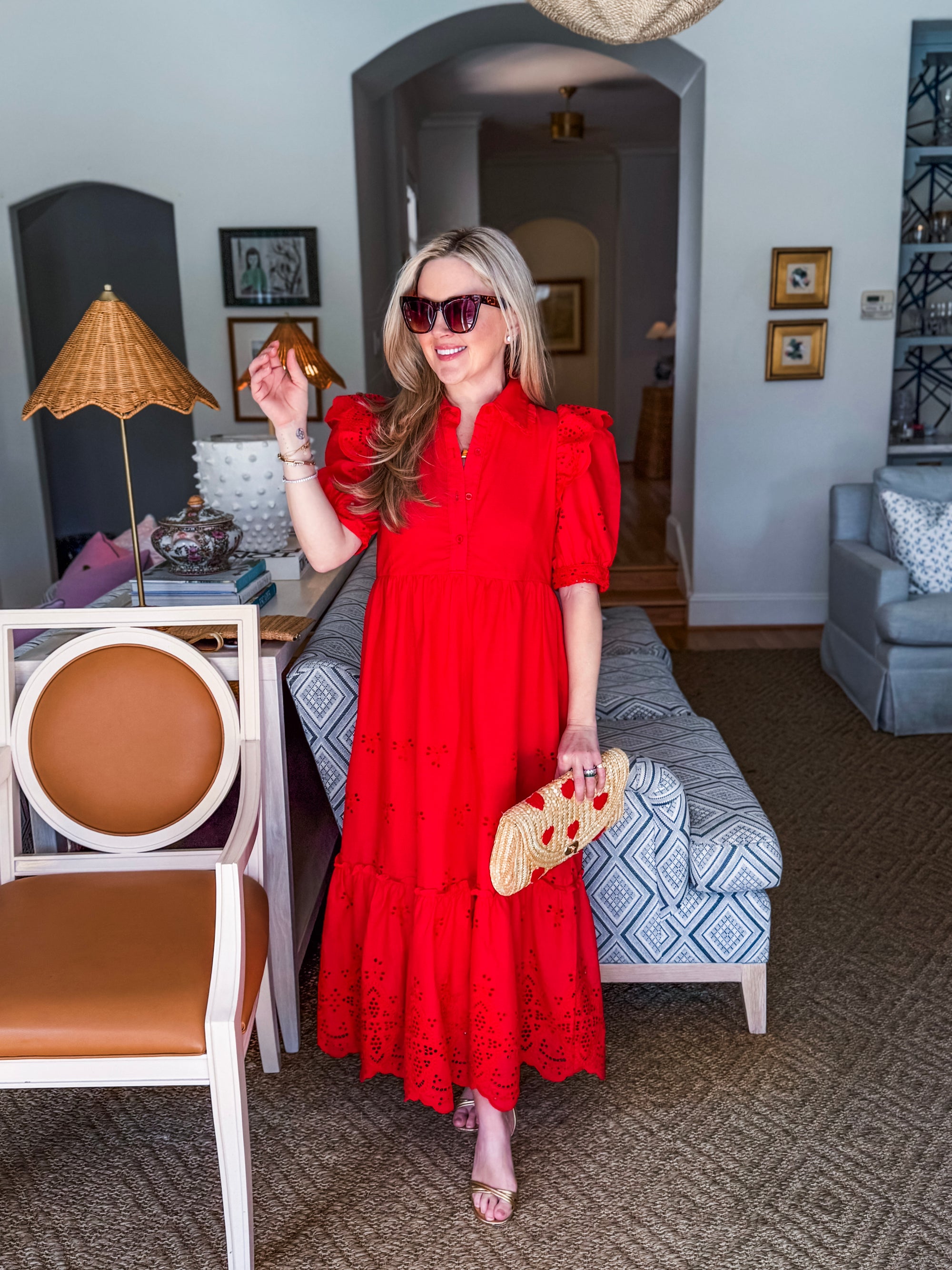 Delicate Eyelets Midi Dress