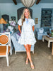 Fruit Basket Embroidered Mini Dress- Lemon