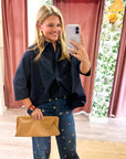 Kaia Oversized Button Down Top-Navy