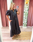 Westbury Plaid Midi Dress-Green