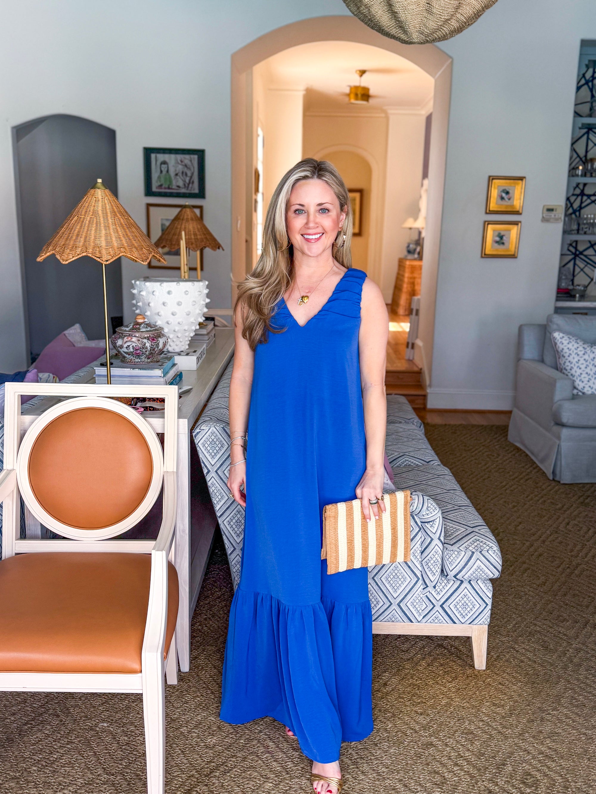 Blue Waves Maxi Dress