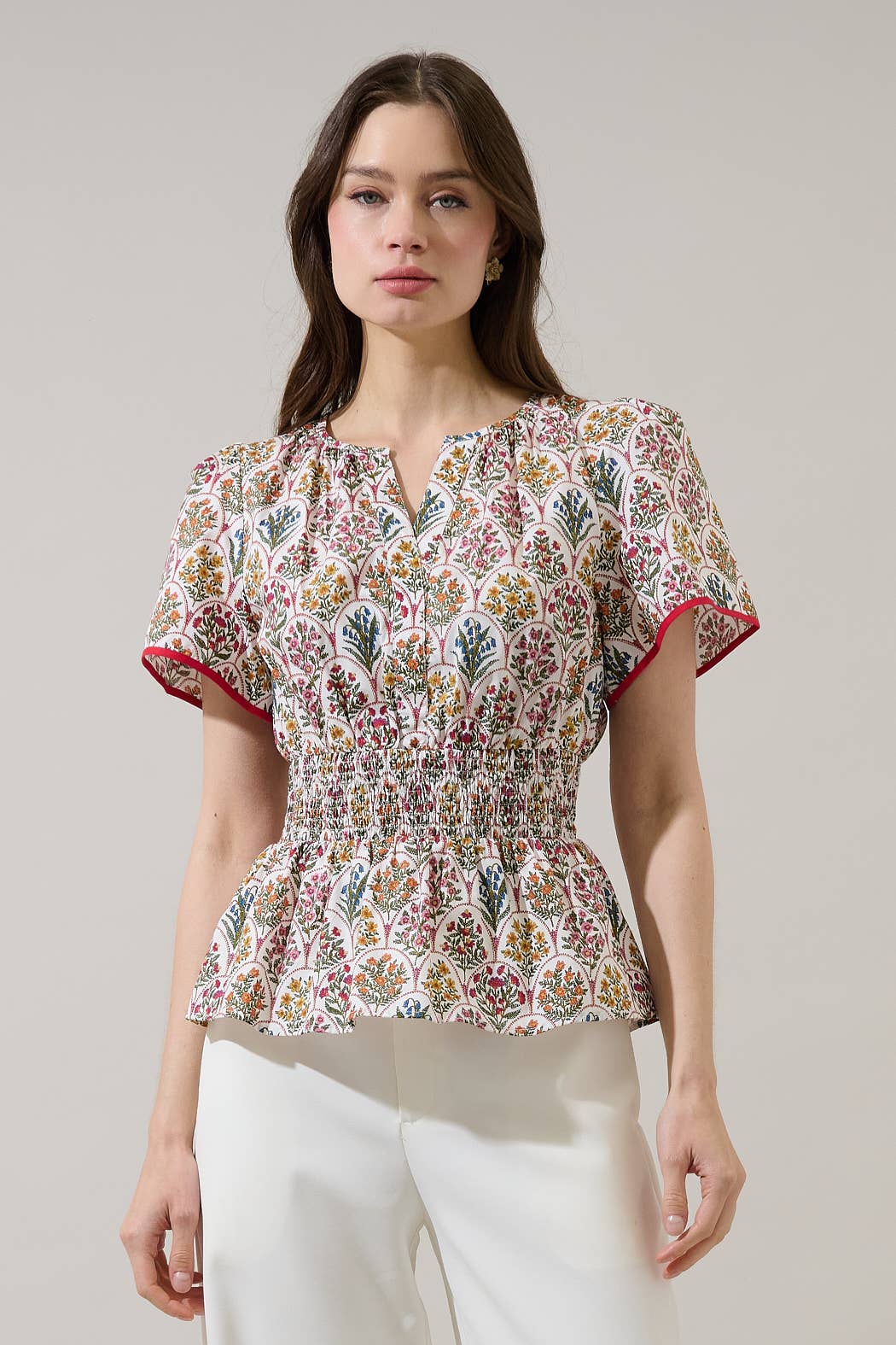 Fields of Flowers Peplum Top