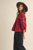 Marfa Bound Embroidered Top-Burgundy