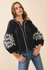 Bold Breeze Embroidered Top-Black