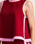 Soft Motion Knit Top-Burgundy
