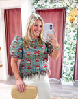 Bloom & Feather Trim Top