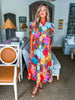 Sunset Palms Floral Midi Dress