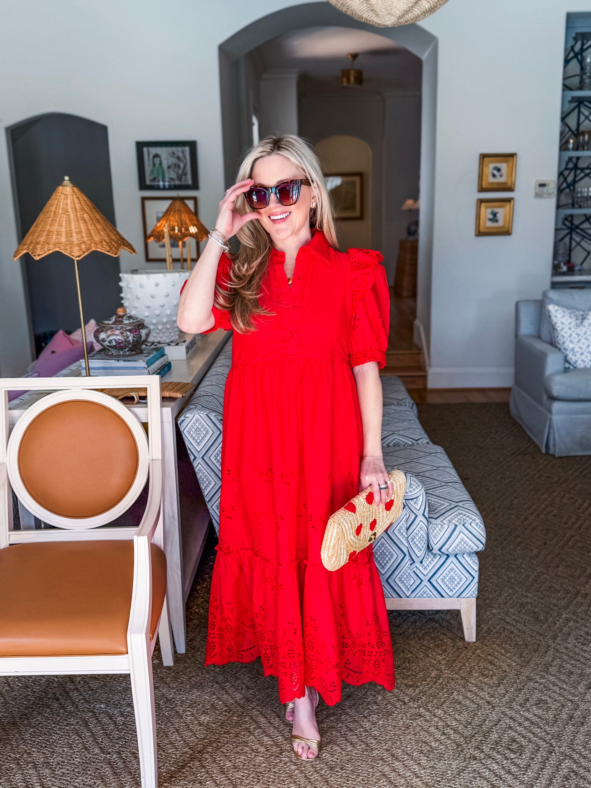 Delicate Eyelets Midi Dress