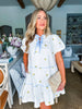 Fruit Basket Embroidered Mini Dress- Lemon
