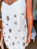 Something Special Embellished Mini Dress-Cream