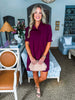 Love Language Mini Dress-Burgundy