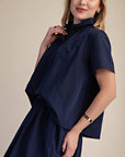 Better Basic Collared Top-Navy