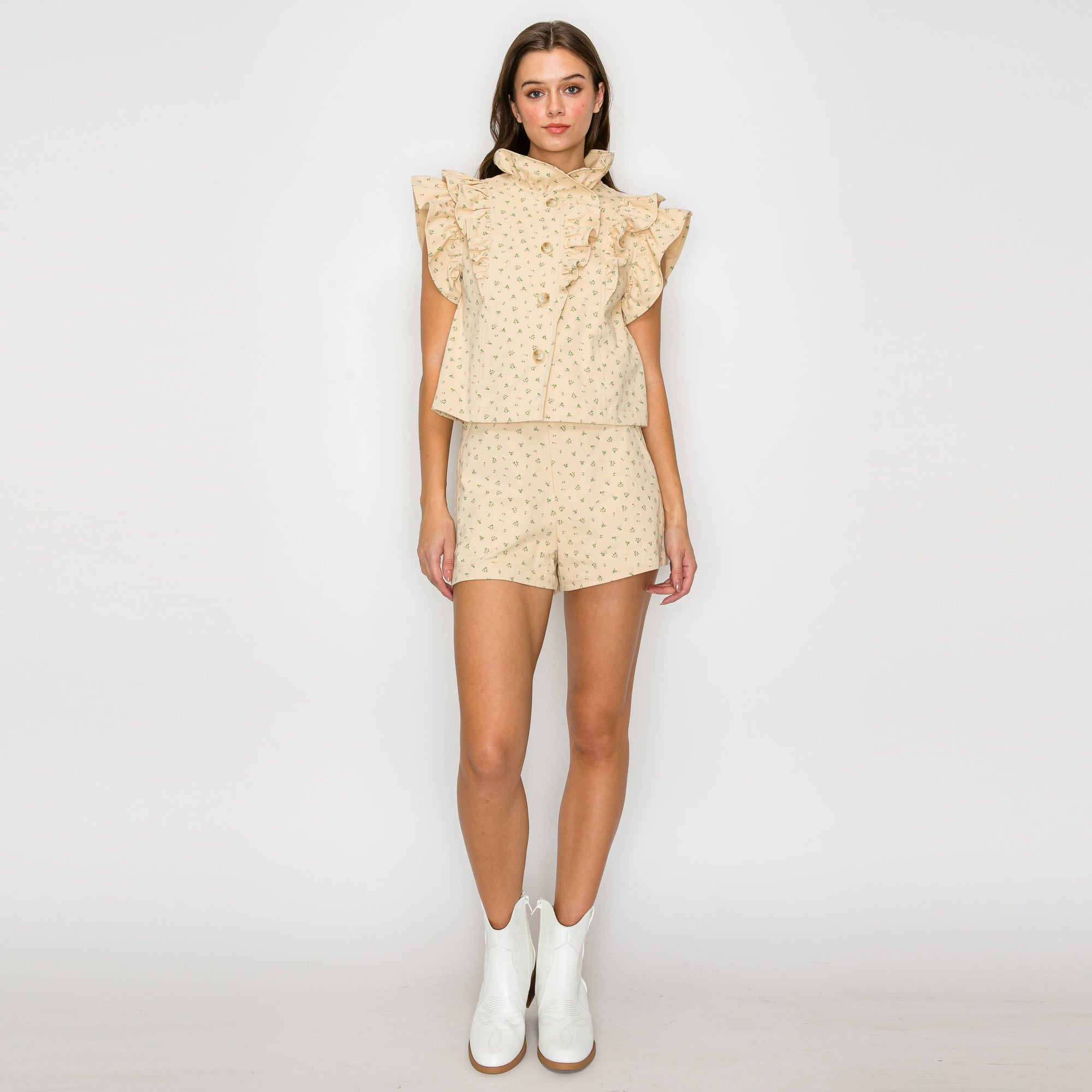 Little Wild Flower Ruffle Vest