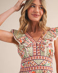 Sweet Spell Floral Midi Dress-Ivory