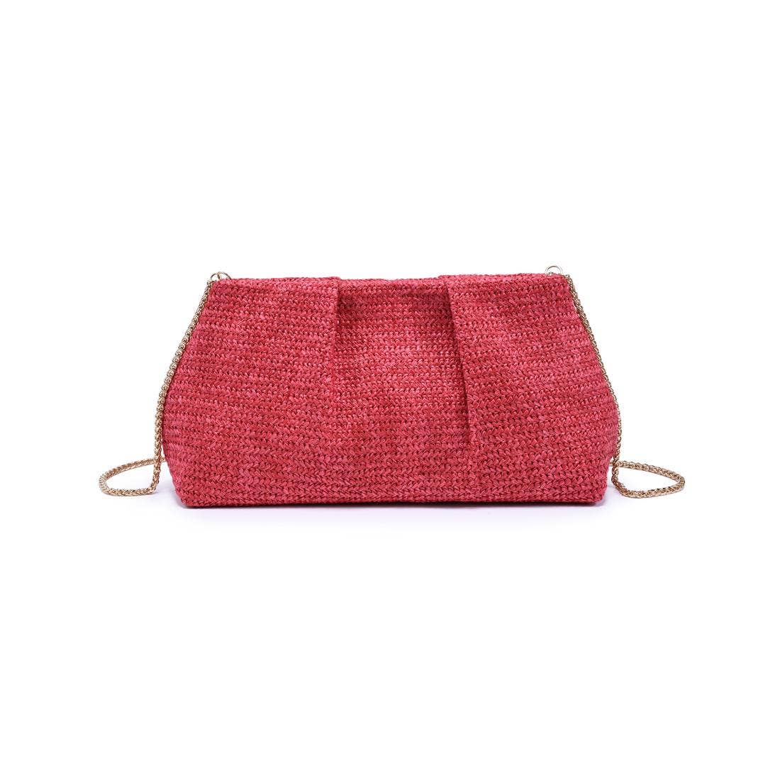 Breeze Woven Clutch-Coral