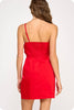 Grand Entrance Bow Mini Dress-Cherry Red