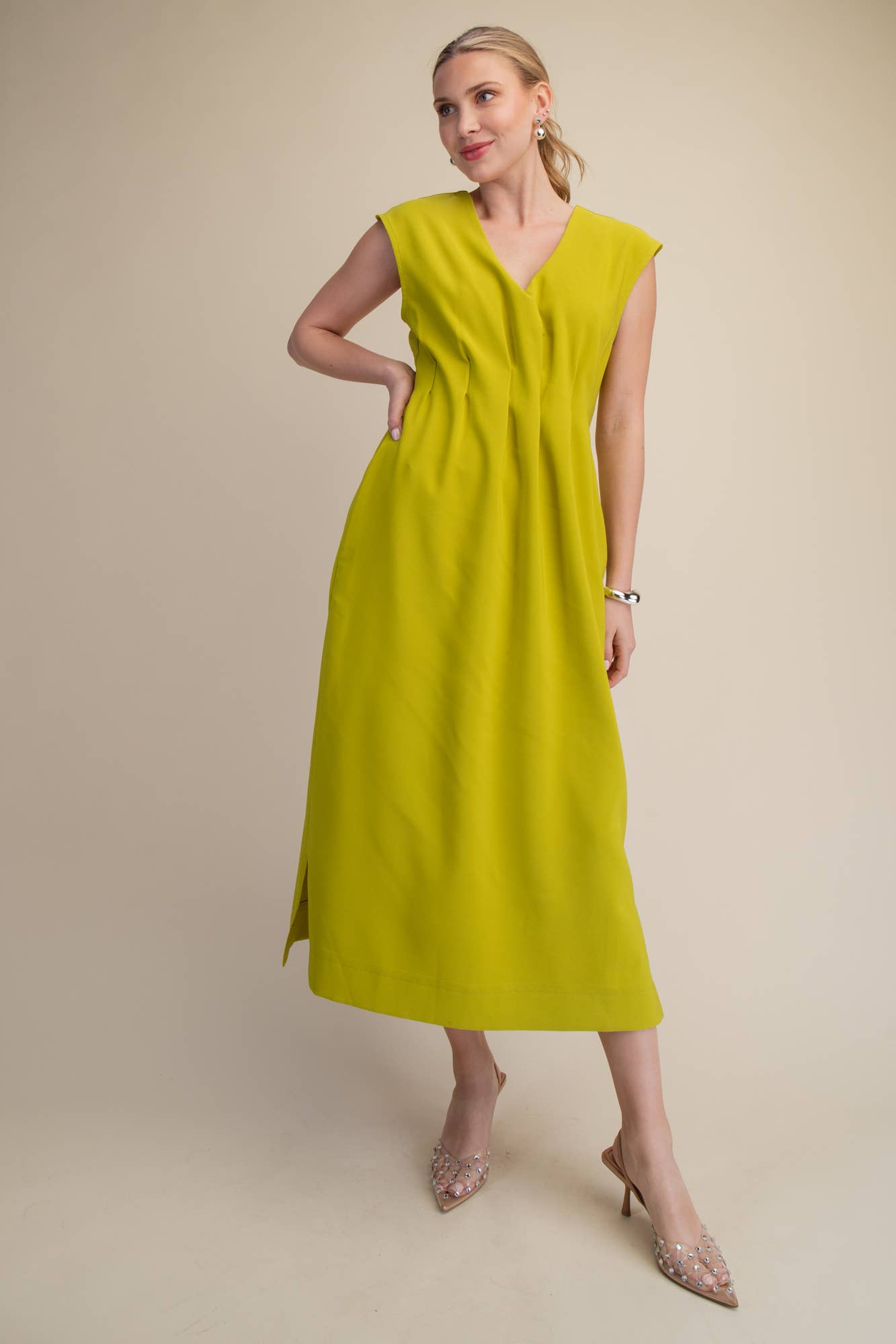 PREORDER: The Paris Edition Midi Dress-Lime