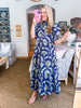 Season of Style Floral Midi Dress-Navy
