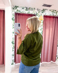 Old Mill Mock Neck Top-Olive