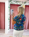 Rustic Retreat Velvet Jacket-Blue