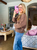 Cafe Cuddles Knit Cardigan-Mocha