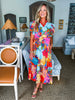 Sunset Palms Floral Midi Dress