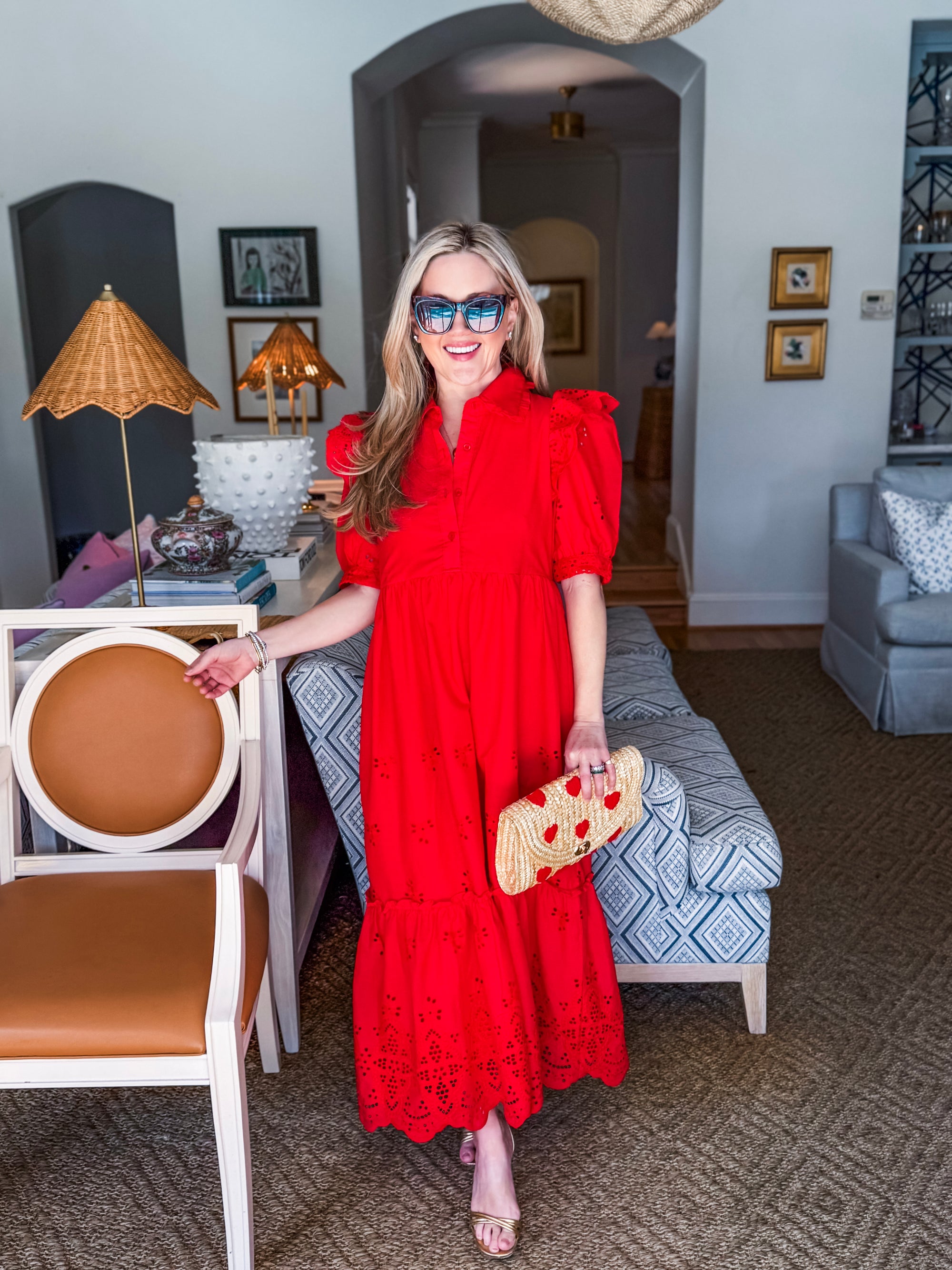 Delicate Eyelets Midi Dress