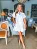 Fruit Basket Embroidered Mini Dress- Lemon