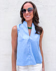 Avery Sleeveless Top-Blue