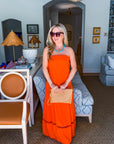 Summer Glam Strapless Dress-Orange