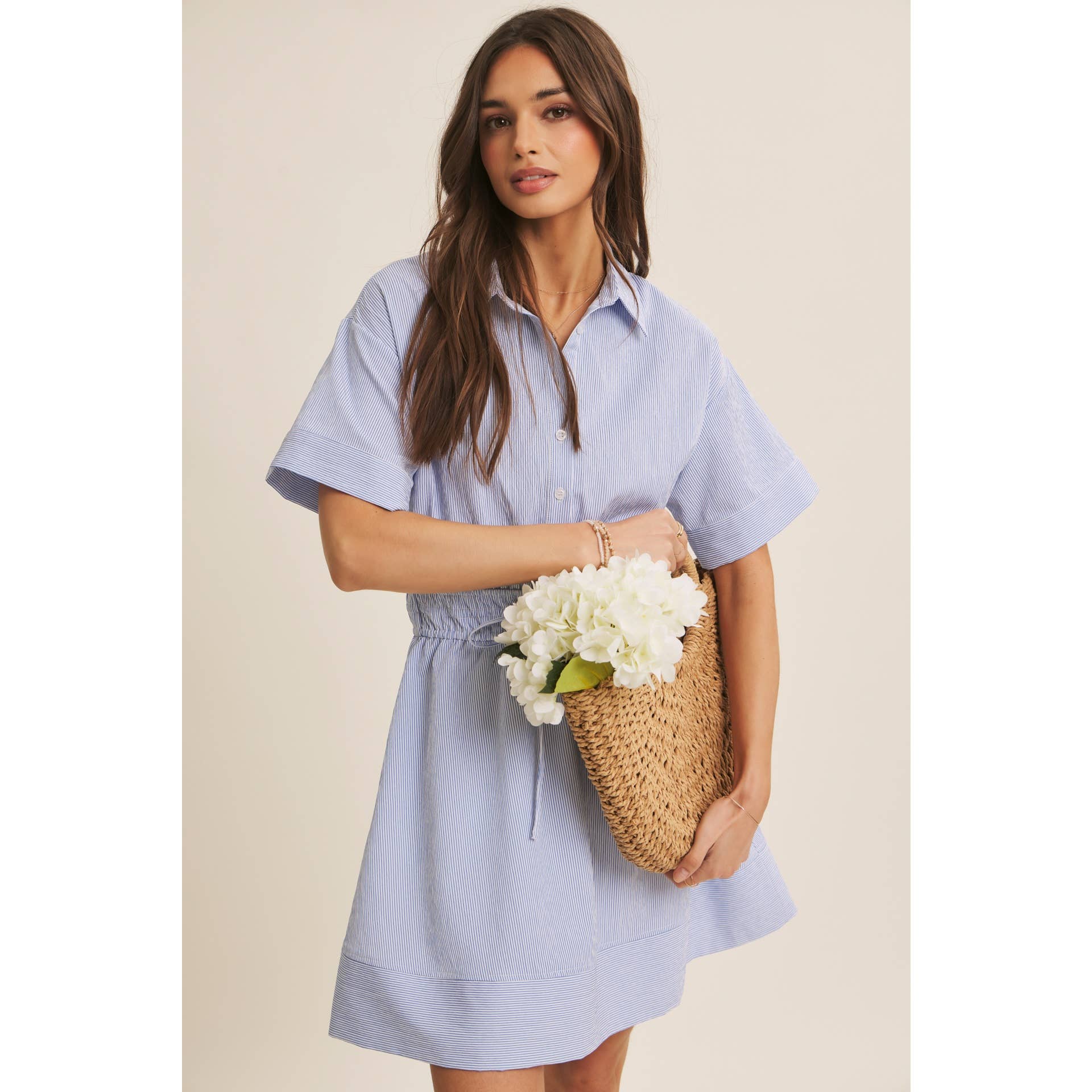 Crisp Summer Button Down Mini Dress