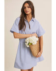 Crisp Summer Button Down Mini Dress