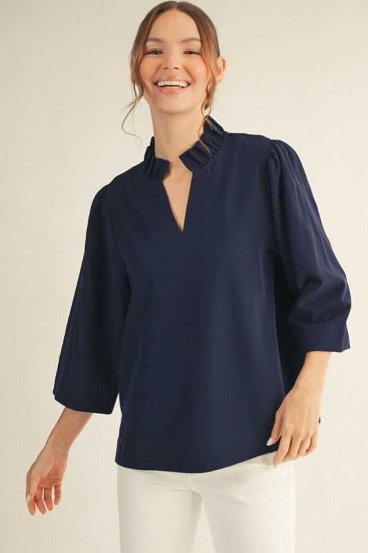 Eloise Ruffle Collar Top