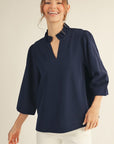 Eloise Ruffle Collar Top