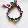 Scarf Necklace Multi Color Pattern-Cross