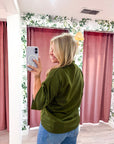 Old Mill Mock Neck Top-Olive